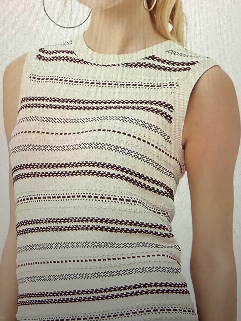 Trina Turk Samoa Ecru Sleeveless Knit Top